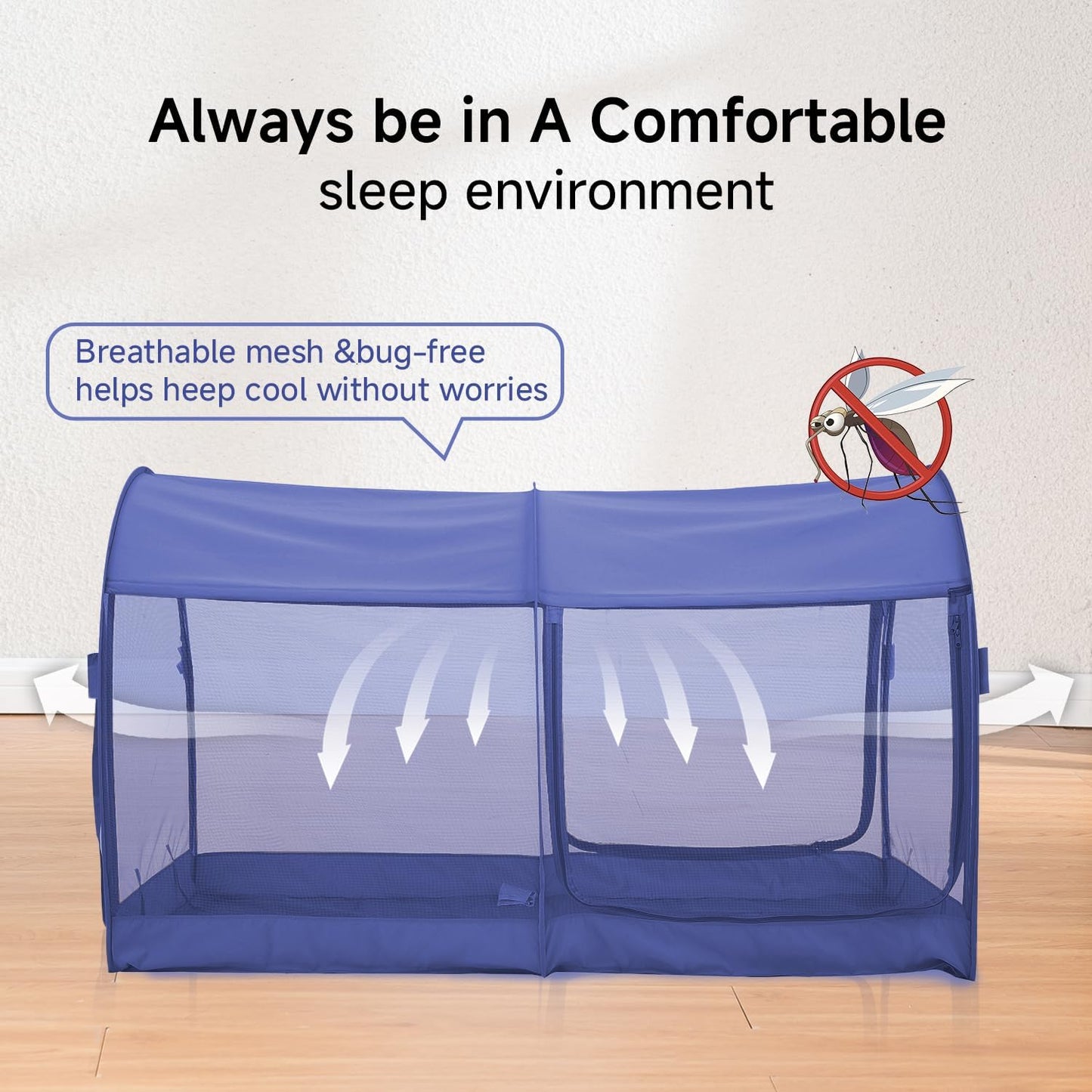 Bed Tent Dream Tents Bed Canopy Shelter Cabin Indoor Privacy Warm Breathable Pop Up Twin Size for Kids and Adult Patent Pending(Mattress Not Included)