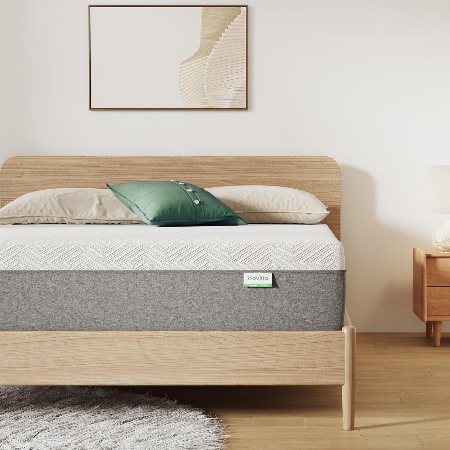 Novilla Queen Size Mattress, 12 Inch Gel Memory Foam Mattress for Cool Night & Pressure Relief, Medium Plush Feel with Motion Isolating, Bliss