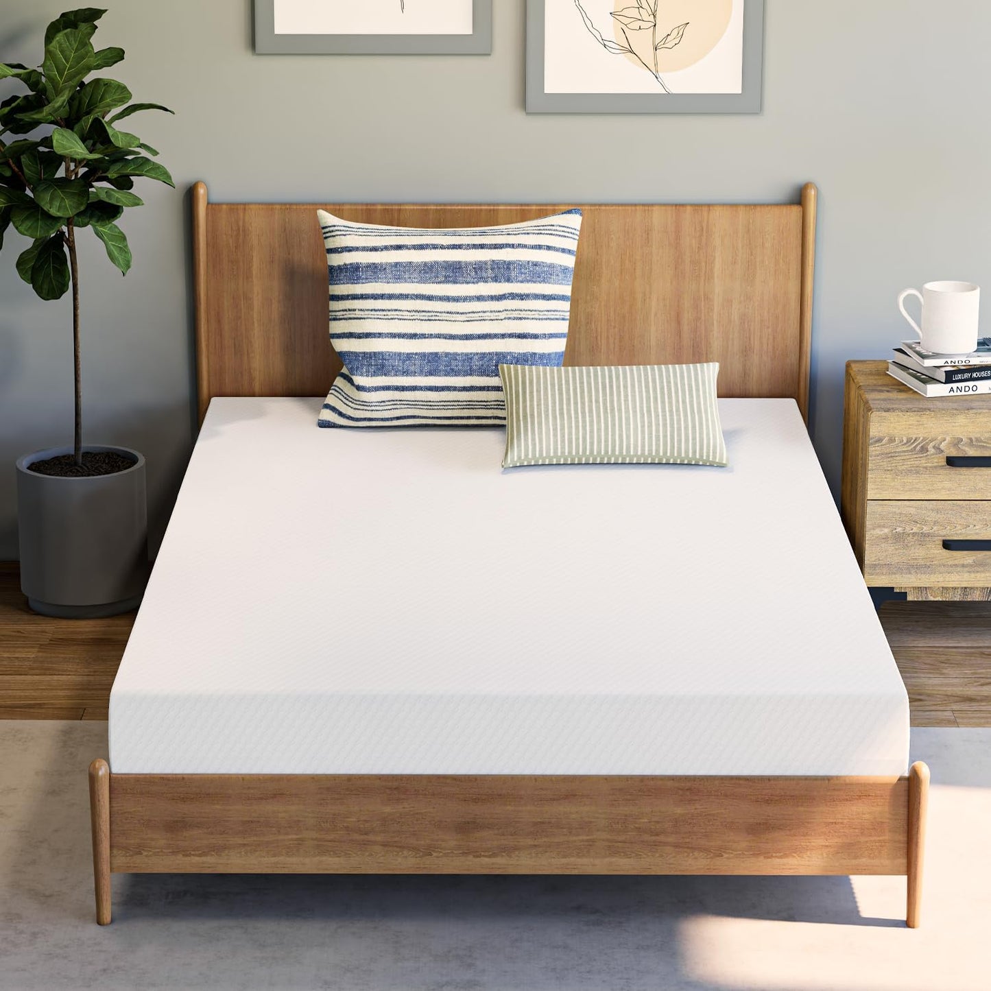 Neo Sleep 8 Inch Twin Cooling Gel Memory Foam Mattress Medium Firm CertiPUR-US Certified Foam, Mattress in a Box Enhanced Pressure Relief Removable Soft Cover No Fiberglass (Twin, 8 in)