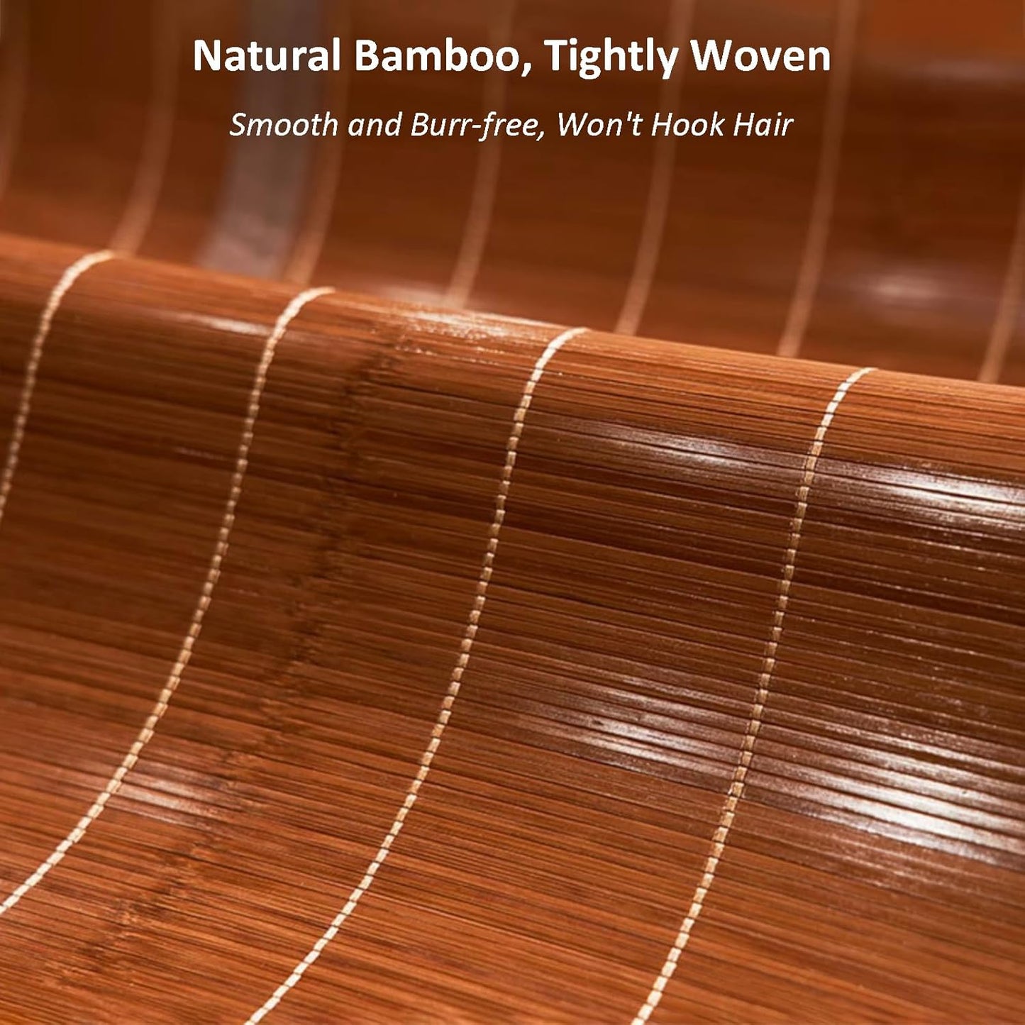 Summer Bamboo Sleeping Mat, Double Sided Mat for Bed, Breathable Carbonized Bamboo Mattress Topper Air Conditioning Mat for Twin/Queen Living Room Dormitory