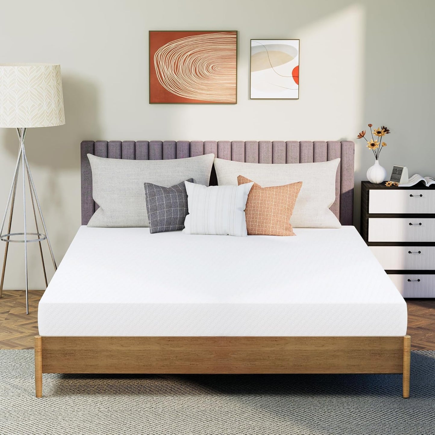 Neo Sleep 8 Inch Twin Cooling Gel Memory Foam Mattress Medium Firm CertiPUR-US Certified Foam, Mattress in a Box Enhanced Pressure Relief Removable Soft Cover No Fiberglass (Twin, 8 in)