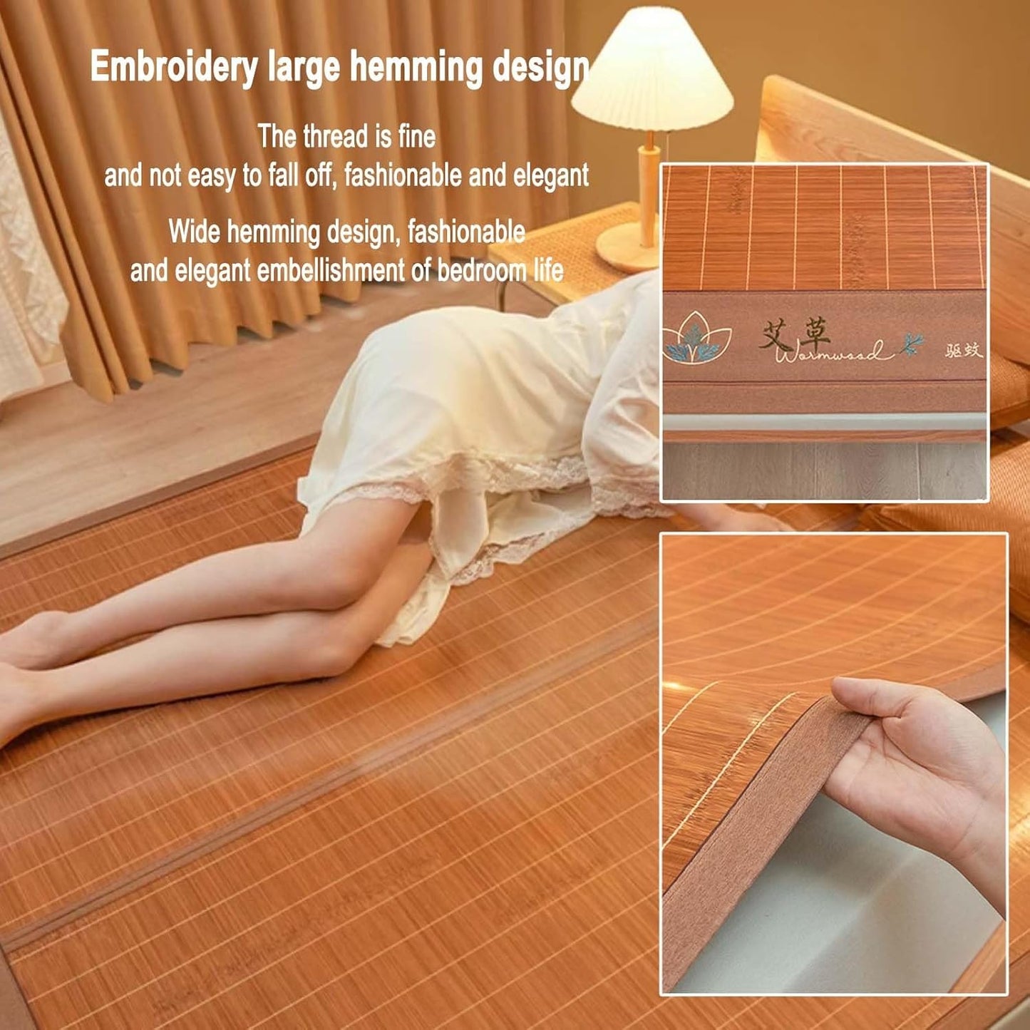 Summer sleeping mat bamboo,Double-Sided Cooling Bed Sheet Air Conditioning Mat,Folding Smooth Air Conditioning Mat for Bed,bamboo bed mat cooling summer sleeping mat,bamboo and rattan woven cooling ma