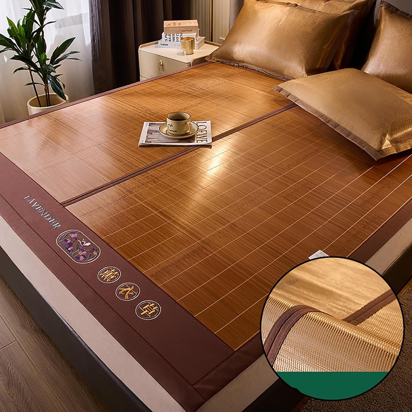Summer sleeping mat bamboo,Double-Sided Cooling Bed Sheet Air Conditioning Mat,Folding Smooth Air Conditioning Mat for Bed,bamboo bed mat cooling summer sleeping mat,bamboo and rattan woven cooling ma