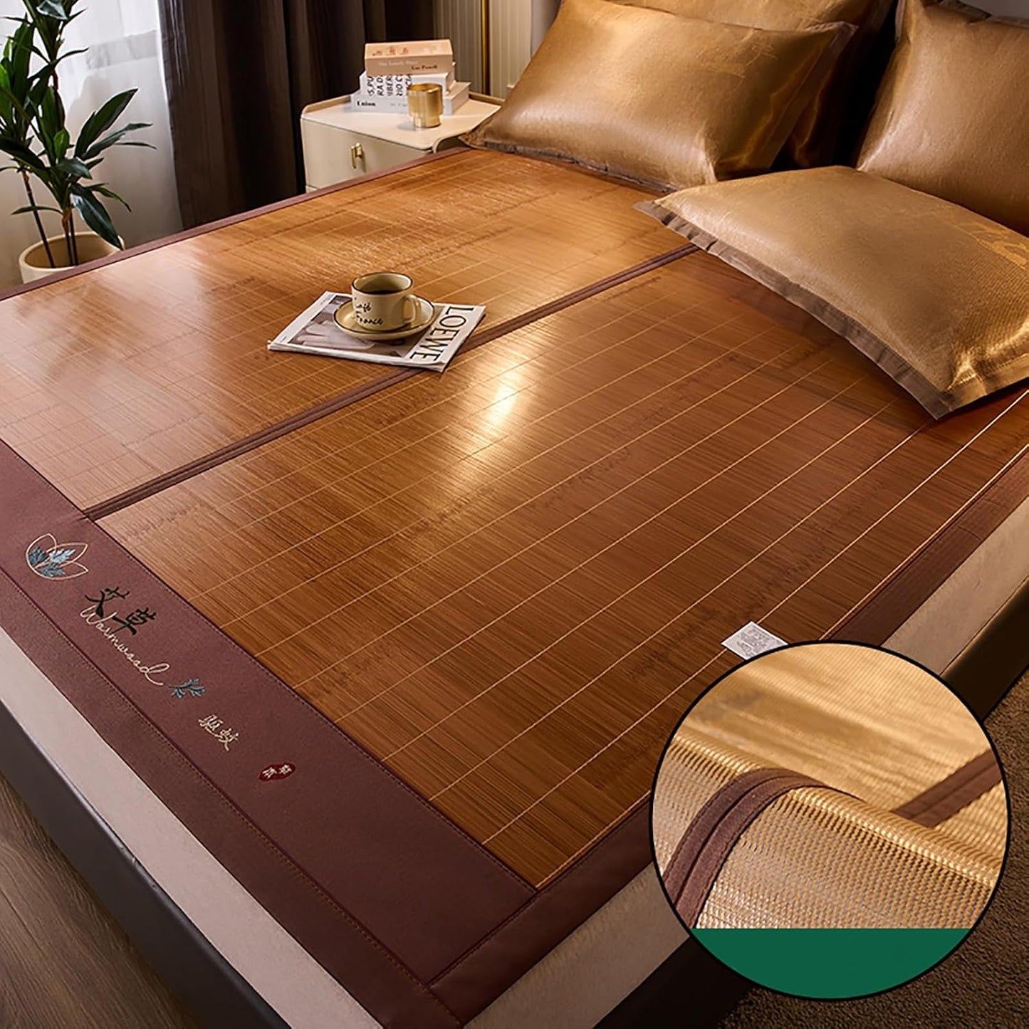 Summer sleeping mat bamboo,Double-Sided Cooling Bed Sheet Air Conditioning Mat,Folding Smooth Air Conditioning Mat for Bed,bamboo bed mat cooling summer sleeping mat,bamboo and rattan woven cooling ma