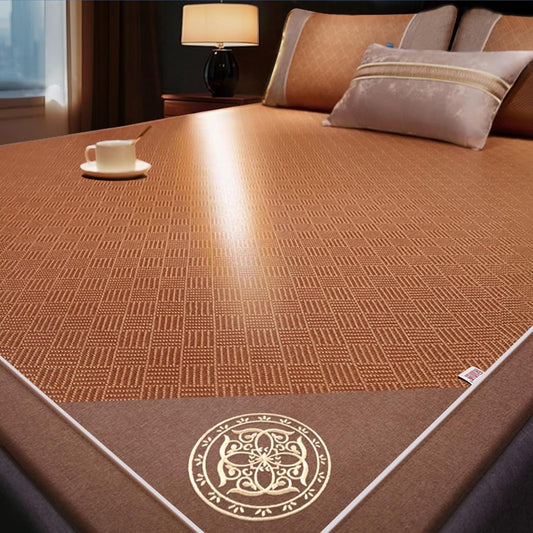Natural Rattan Bed Mat Cooling Mattress Topper Pad,Double-Sided Breathable Summer Sleeping Mat,Foldable Smooth Bed Sheet Air Conditioning Mat,Single/Twin/Queen/King Size Summer Bedding Sleeping Pad(15