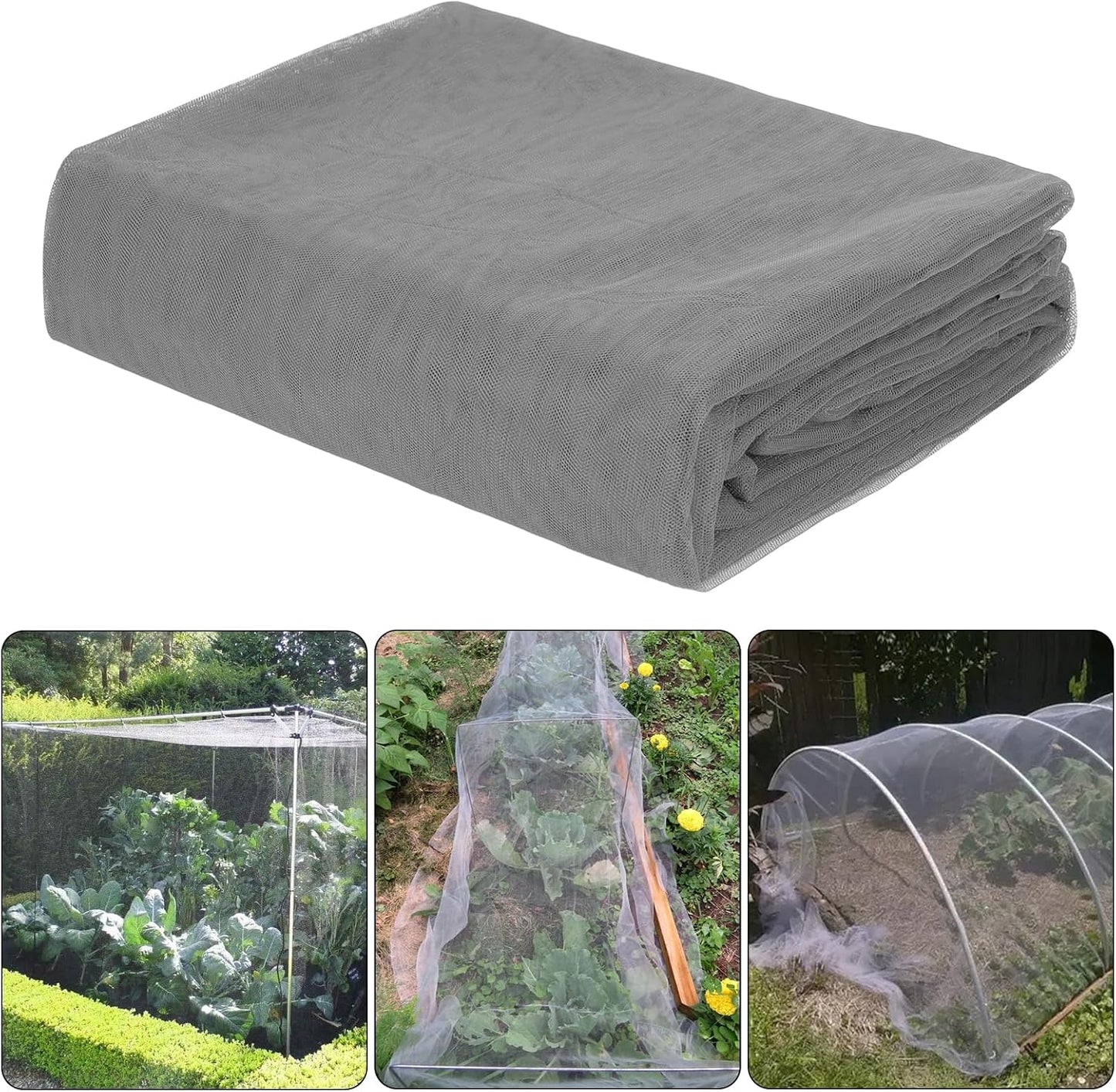 78x10Ft Mosquito Netting Garden Mesh Netting, Fly Bird Net Barrier Hunting Blind Plant Protecting Net, 3x24m,Black