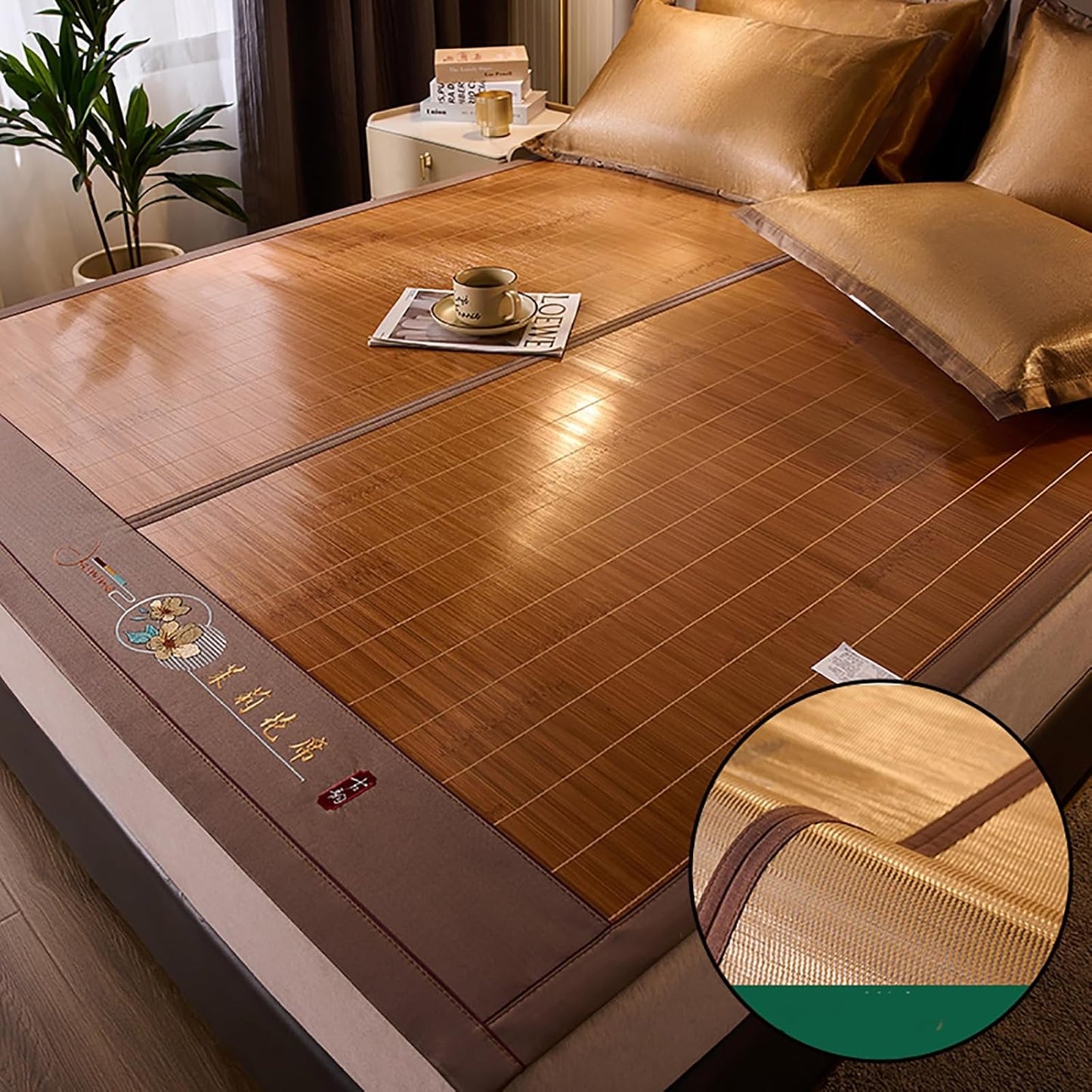 Summer sleeping mat bamboo,Double-Sided Cooling Bed Sheet Air Conditioning Mat,Folding Smooth Air Conditioning Mat for Bed,bamboo bed mat cooling summer sleeping mat,bamboo and rattan woven cooling ma