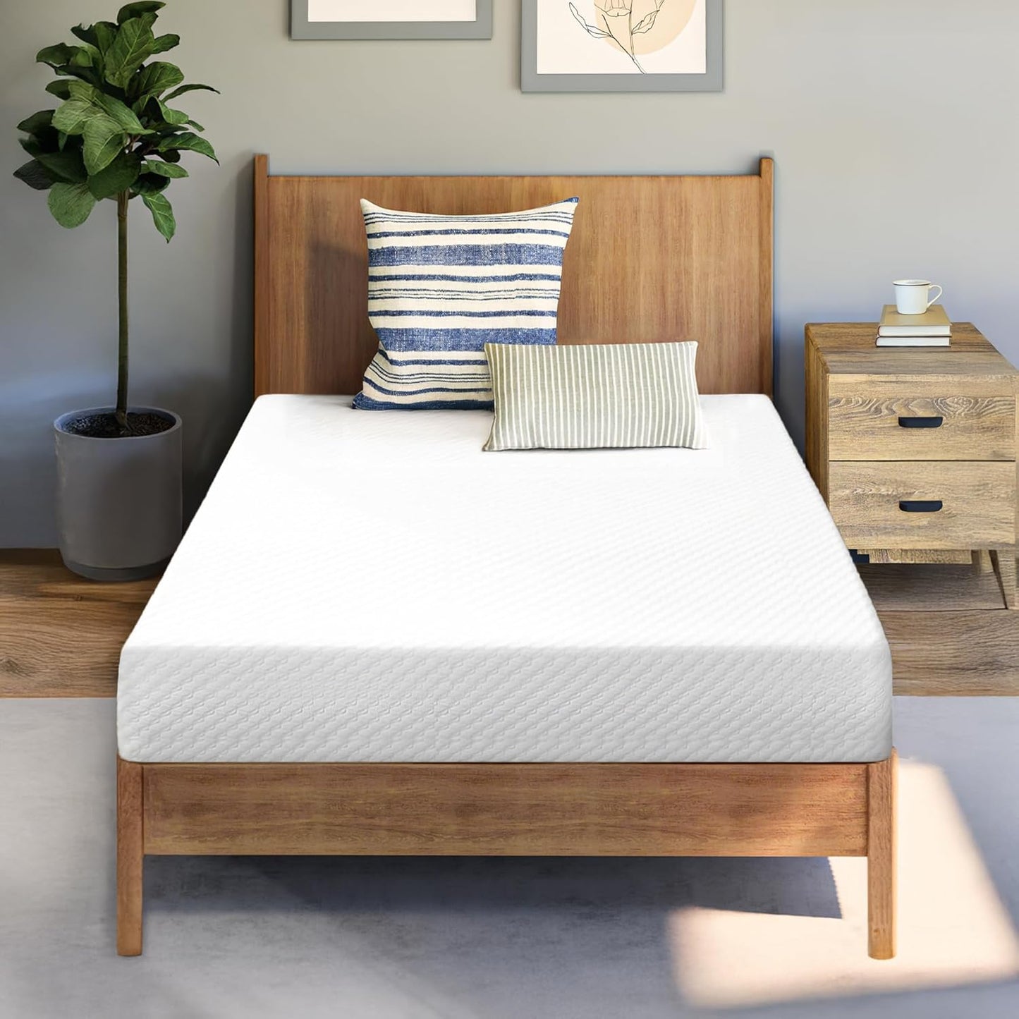 Neo Sleep 8 Inch Twin Cooling Gel Memory Foam Mattress Medium Firm CertiPUR-US Certified Foam, Mattress in a Box Enhanced Pressure Relief Removable Soft Cover No Fiberglass (Twin, 8 in)