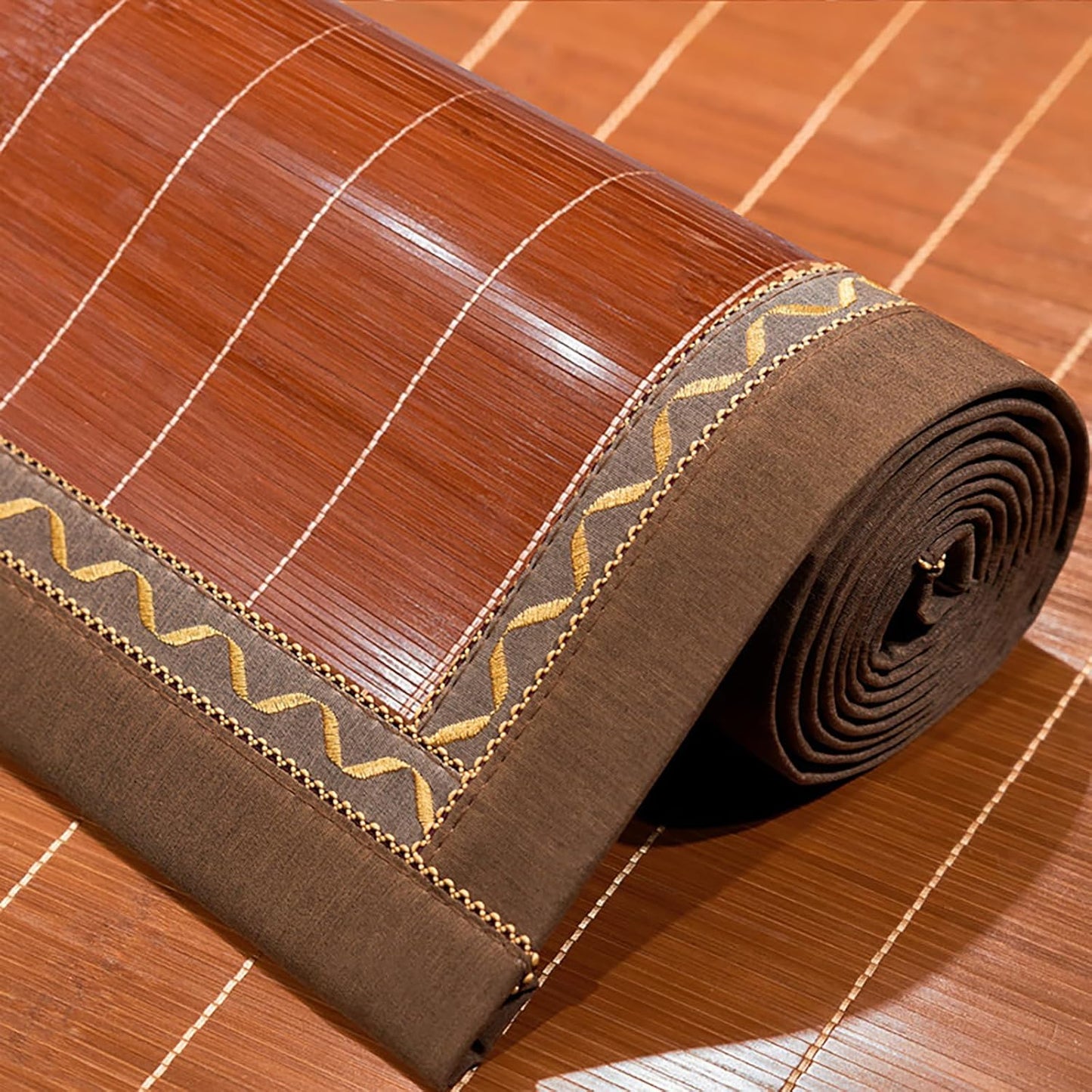 Foldable Double Sided Bamboo Mat for Bed, Summer Sleeping Mat, Double-Sided Cooling Bed Sheet, Folding Mattress Bamboo Rattan Air Conditioning Mat for Home, Bedroom