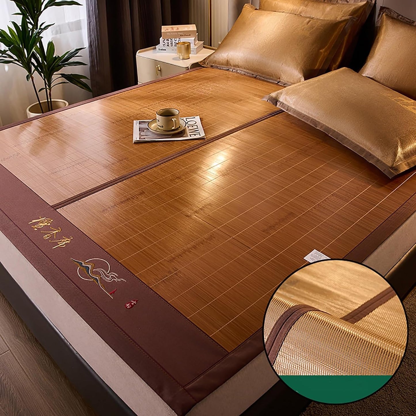 Summer sleeping mat bamboo,Double-Sided Cooling Bed Sheet Air Conditioning Mat,Folding Smooth Air Conditioning Mat for Bed,bamboo bed mat cooling summer sleeping mat,bamboo and rattan woven cooling ma
