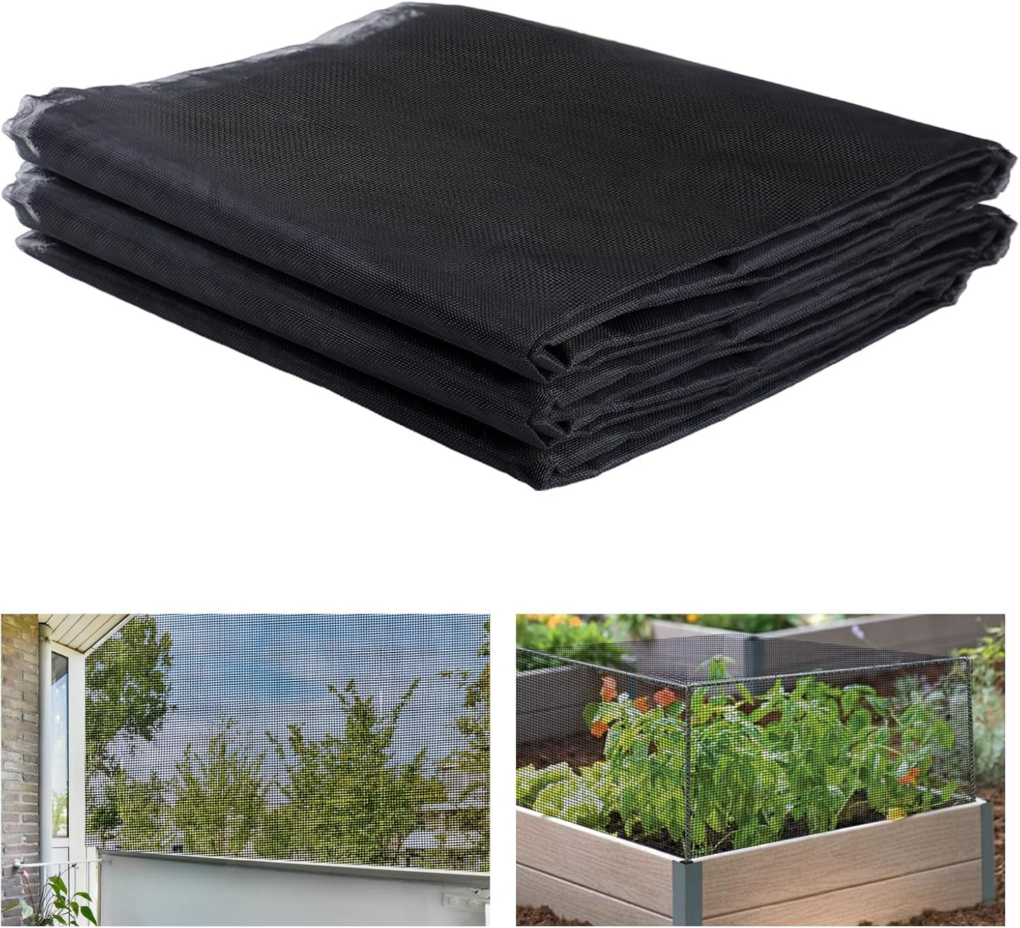Stronger Garden Mesh Netting - 10 x 33 ft PPT Nano Bird Net Barrier, Mosquito Netting Screen for Outdoor Plants Vegetables Patios Balconies Terraces, Shading Rate 33% (Black)